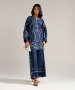 Dark Blue Drop Shoulder Shirt Suit - View 4