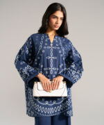Dark Blue Drop Shoulder Shirt Suit - View 2