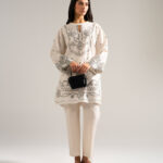 Off White Boxy Shirt Suit - View 1