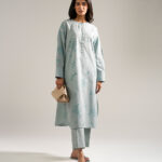 Blue Drop Shoulder Shirt Suit - View 1