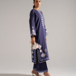 Blue Dobby Straight Suit - View 1