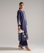 Blue Dobby Straight Suit - View 1