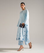 Blue Dobby Straight Suit - View 3