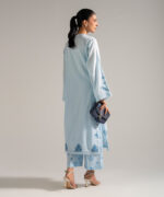 Blue Dobby Straight Suit - View 4