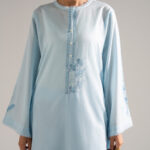 Blue Dobby Straight Suit - View 1