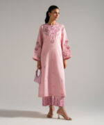 Pink Dobby A-Line Suit - View 3