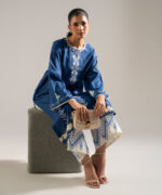 Blue Dobby A-Line Suit - View 2