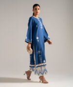 Blue Dobby A-Line Suit - View 5