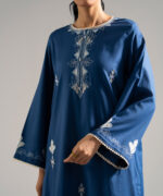 Blue Dobby A-Line Suit - View 1