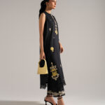 Black Dobby Straight Suit - View 1