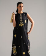 Black Dobby Straight Suit - View 4