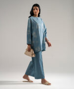 Blue Drop Shoulder Shirt Suit - View 3