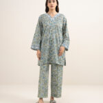 Green Dobby Straight Suit - View 1