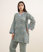 Green Dobby Straight Suit - View 3