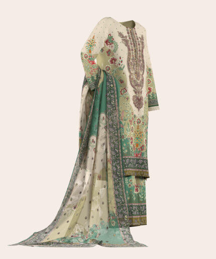 Unstitched 3-Piece Ensemble - View 2