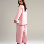 Piece Dyed Pink Cotton Linen Straight Suit - View 1