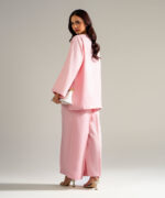 Piece Dyed Pink Cotton Linen Straight Suit - View 1