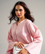 Piece Dyed Pink Cotton Linen Straight Suit - View 4