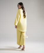 Dyed Lime Green Cotton Linen Straight Suit - View 5