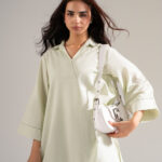 Dyed Mint Green Cotton Linen Straight Suit - View 1