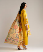 Mustard Yellow Dobby Crepe Straight Suit - View 2