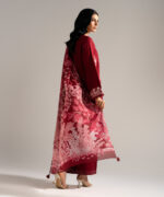 Maroon Dobby Crepe A-Line Suit - View 3