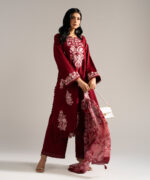 Maroon Dobby Crepe A-Line Suit - View 5