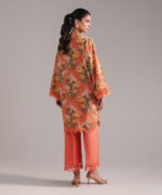 Coral Slub Lawn Straight Suit - View 5