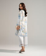 Light Blue Slub Lawn Straight Suit - View 1