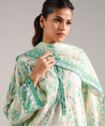 Cream Cotton Viscose Straight Shirt Suit - View 5