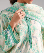 Cream Cotton Viscose Straight Shirt Suit - View 4