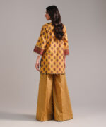 Mustard Textured Cotton Straight Suit - View 1