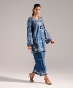 Dark Blue Lawn Shirt Suit - View 2