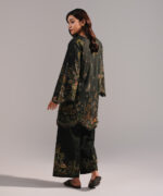 Dark Green Lawn Straight Suit - View 5