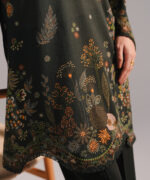 Dark Green Lawn Straight Suit - View 3