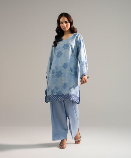 Slub Lawn Straight Suit - View 1