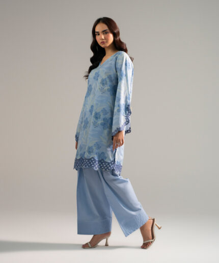 Slub Lawn Straight Suit - View 2
