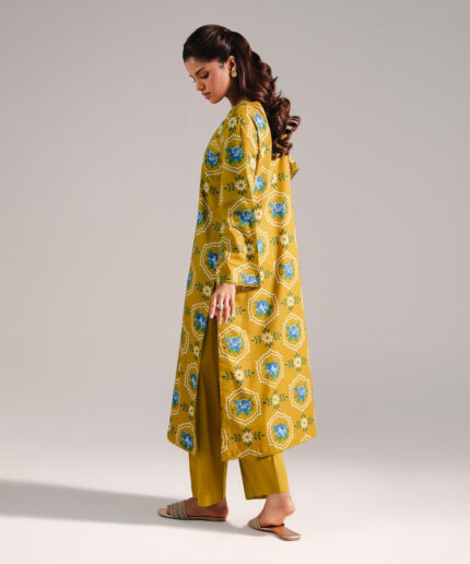 Green Cotton Viscose Shirt Suit - View 2