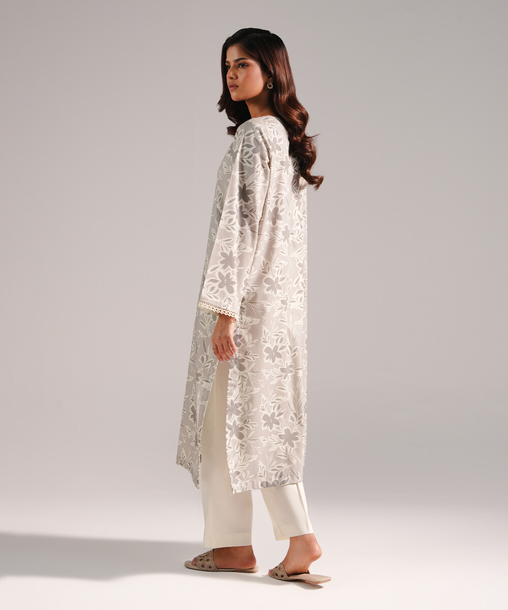 Grey Cotton Viscose Shirt Suit - View 1 Grey Cotton Viscose Shirt Suit - View 1