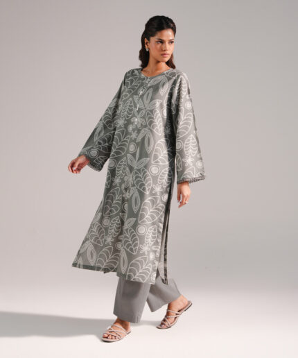 Grey Cotton Viscose Shirt Suit - View 2