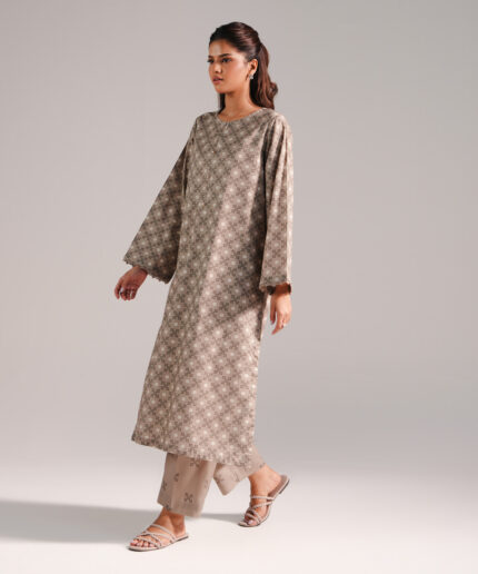 Dark Beige Cotton Viscose Shirt Suit - View 1
