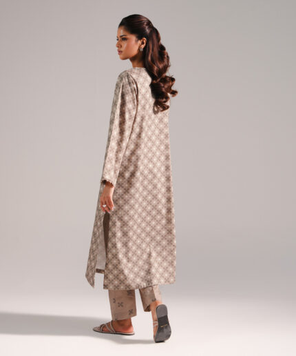 Dark Beige Cotton Viscose Shirt Suit - View 2