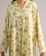 Pale Yellow Arabic Lawn Straight Shirt Suit - View 5