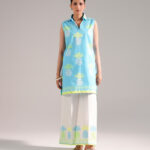 Bright Blue Dobby Shirt Suit - View 1