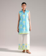 Bright Blue Dobby Shirt Suit - View 1