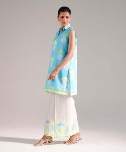 Bright Blue Dobby Shirt Suit - View 2