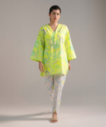Neon Green Dobby Straight Suit - View 4