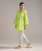Neon Green Dobby Straight Suit - View 1