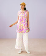 Purple Dobby Straight Suit - View 5