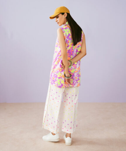 Purple Dobby Straight Suit - View 1